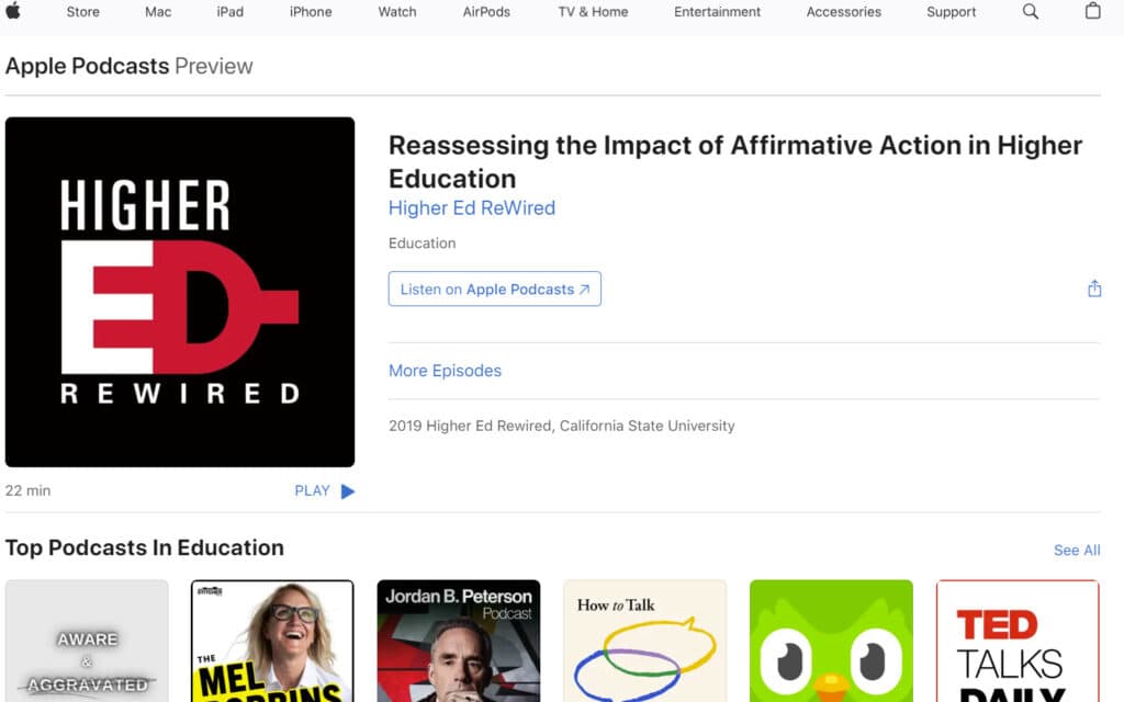 Graphic of Higher Ed Podcast